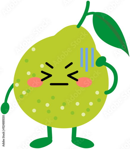 Sad Cartoon Pomelo Icon
 photo