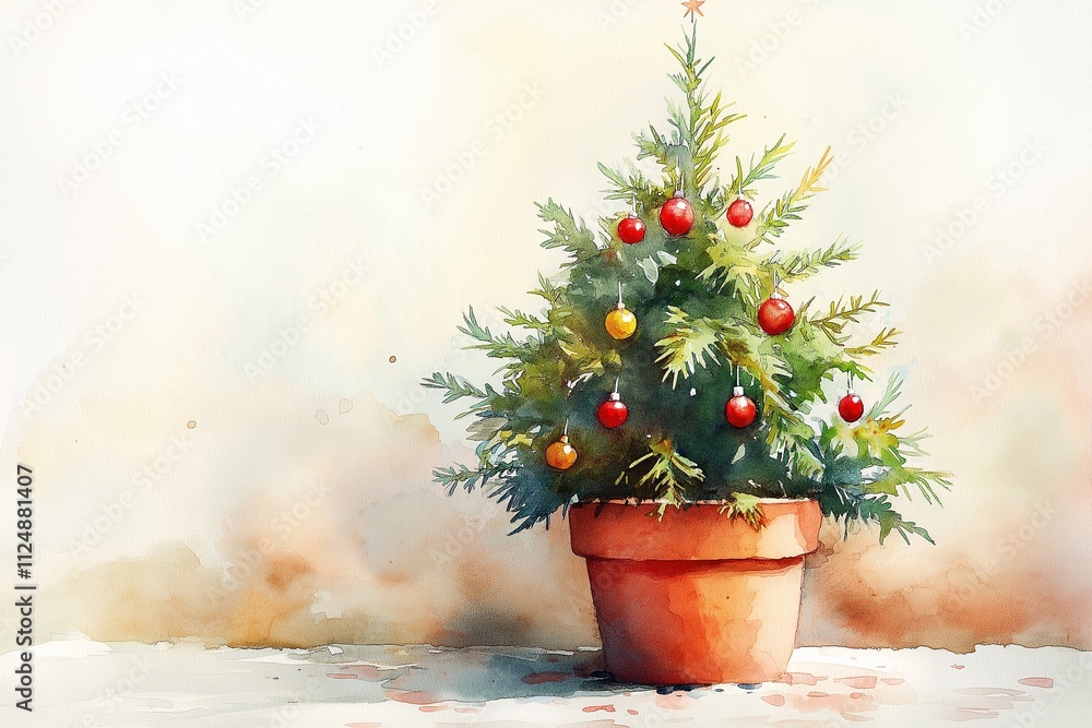 small christmas tree in a pot,winter,new year,banner
small christmas tree in a pot,winter,new year,banner