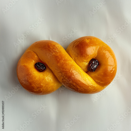 Golden Swedish saffron bun ...