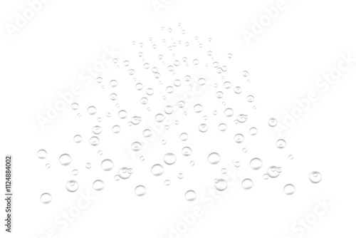 Monochrome air underwater bubbles isolated on transparent background. Filing bubbles PNG. Oxygen underwater concept. Soda bubbles. design elements, Vector illustration