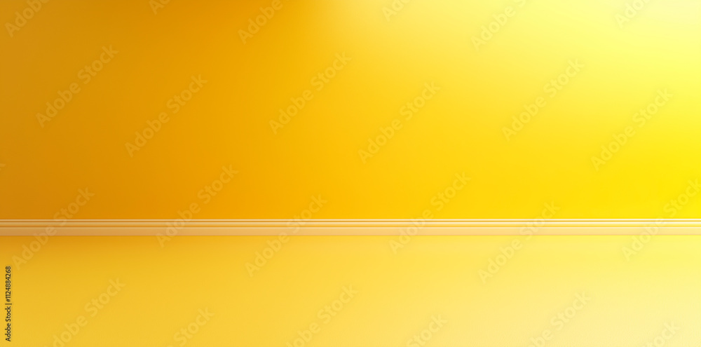 Fototapeta premium Minimalistic yellow wall and floor background.