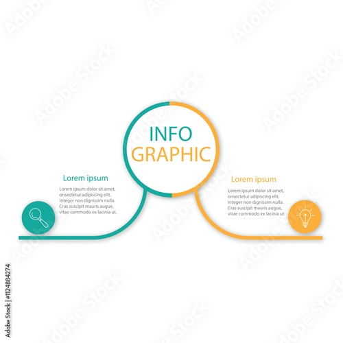 robo vs human advisor comparison concept infographic opposites for slide presentation with big circle