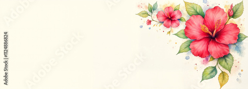 Pastel floral design with soft tones on a light cream background