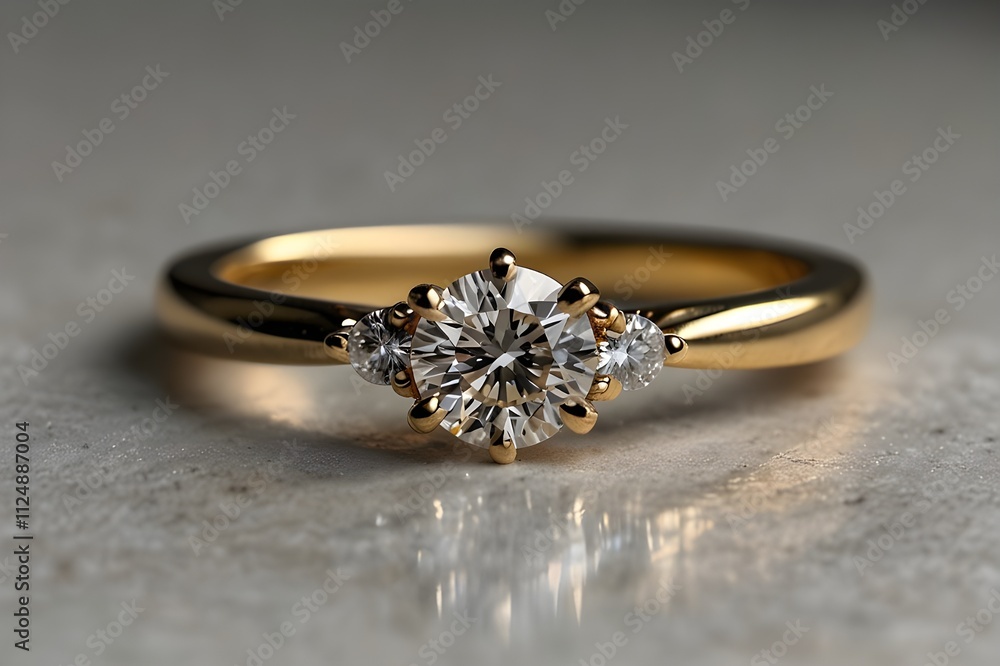 Yellow gold diamond ring set in a white engagement solitaire style
Yellow gold diamond ring set in a white engagement solitaire style