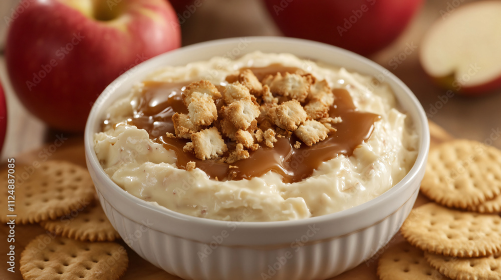 Caramel apple dip with graham crackers. Caramel apple dip with graham crackers.