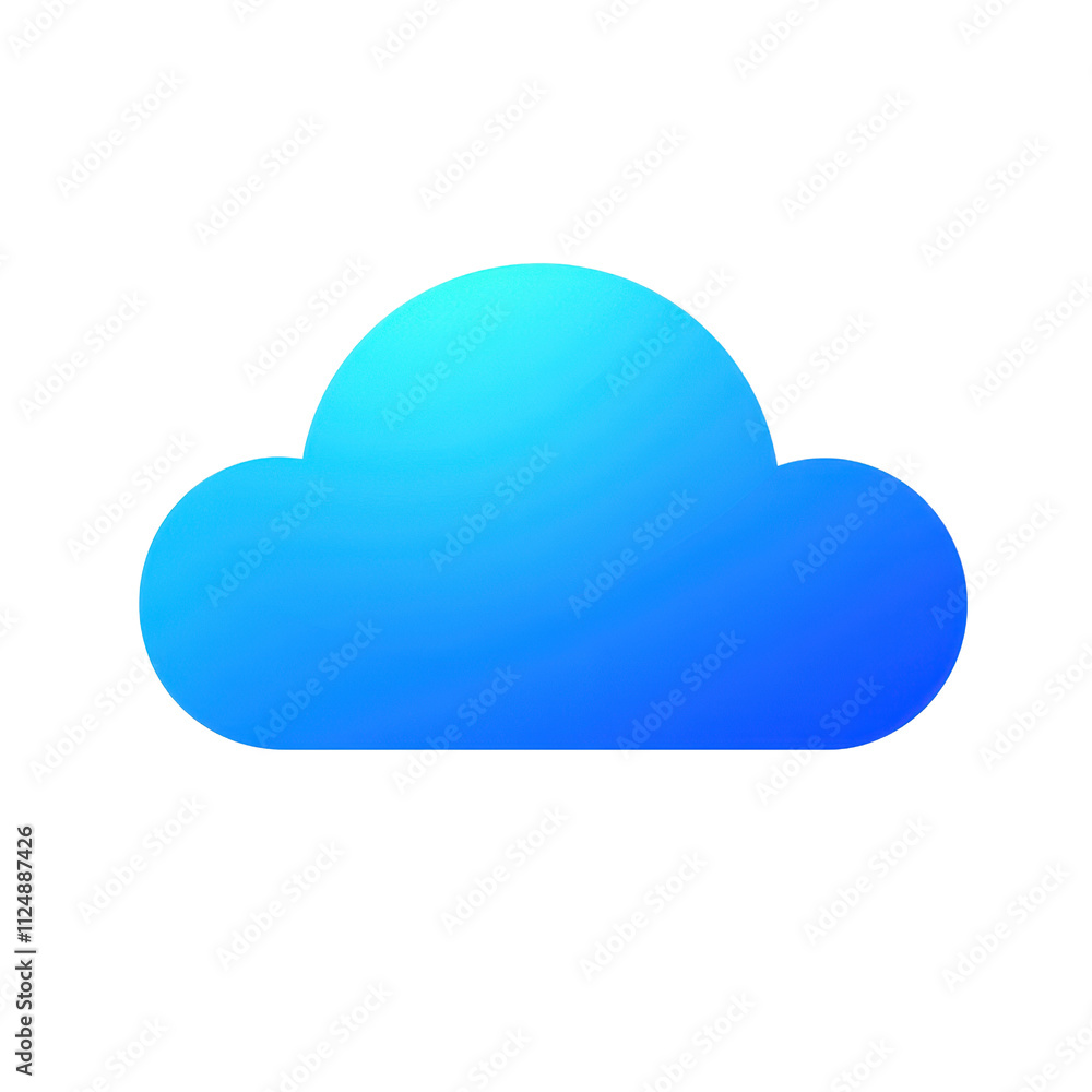 Minimalistic Blue Cloud Icon on a Transparent Background Minimalistic Blue Cloud Icon on a Transparent Background