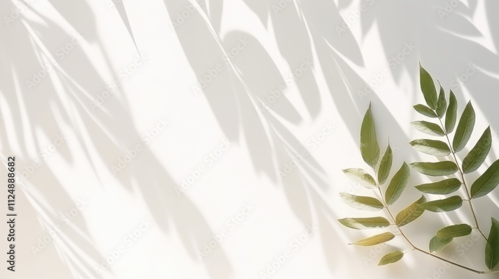 abstract background of shadows palm leaves on a white wall. White and Black abstract background of shadows palm leaves on a white wall. White and Black