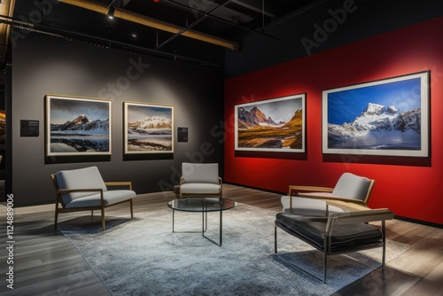 Modern Gallery with Mountain Photography