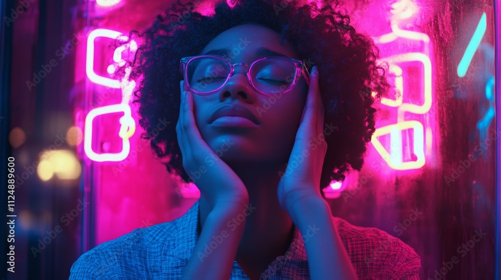 Emotional Connection in Vibrant Neon Colors Emotional Connection in Vibrant Neon Colors