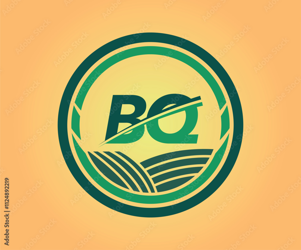 Obraz premium BQ letter logo design with a circle shape