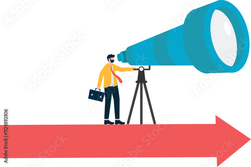 Leadership forward looking for business. business opportunity or business growth.

