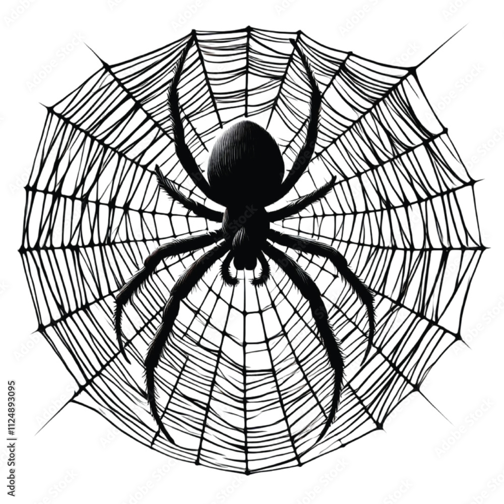 Obraz premium Silhouette Spider net