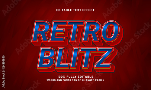 retro blitz editable text effects with a game and happy theme