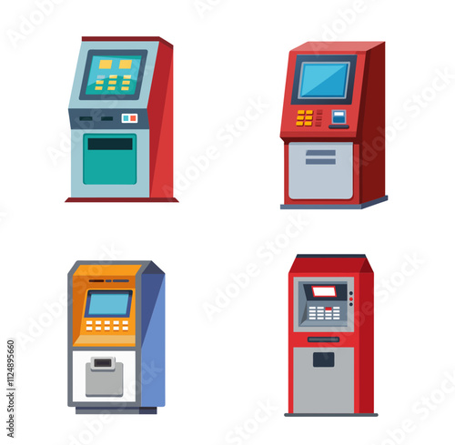 Automated Teller Machine silhouette vector illustration
