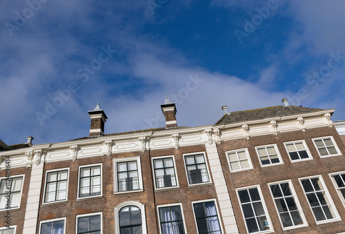 Seisdam en Herengracht at canal at City of Middelburg Walcheren Zeeland Netherlands. Houses and facades. photo