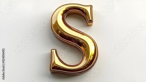 golden font letter s with white background