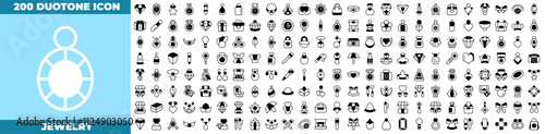 Jewelry Duotone Editable Icons set.