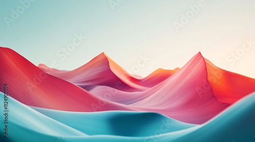 Fototapeta Naklejka Na Ścianę i Meble -  Colorful desert landscape with rolling sand dunes at sunset