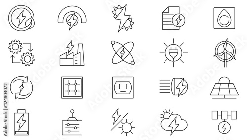 Power Purchase Agreement line icon set. tube, roof, call, broadcasting, glass, note, engage, haircut, chemical, trade, electricity supply. customizable line icon set. UI thin line icon pack.
