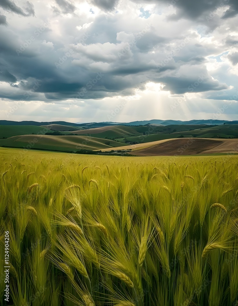Fototapeta premium green wheat field
