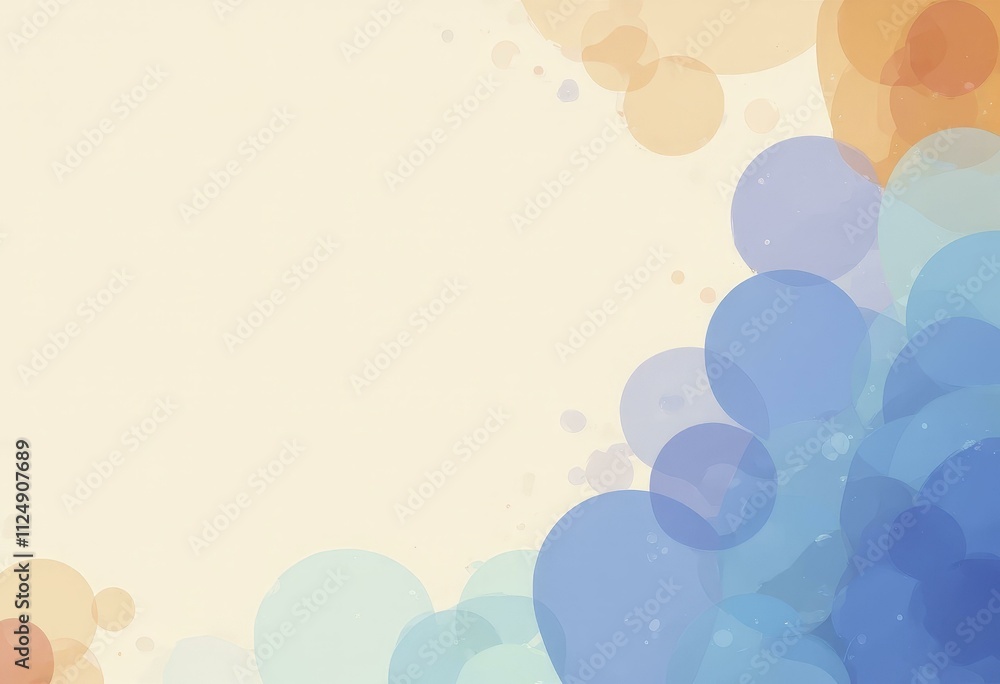 Digital illustration of overlapping pastel circles in blue, orange, and yellow Digital illustration of overlapping pastel circles in blue, orange, and yellow