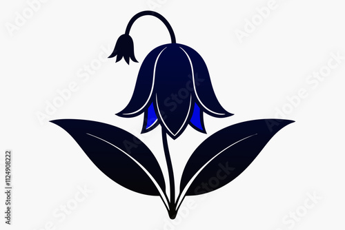  Bluebell flower silhouette black color vector illustration