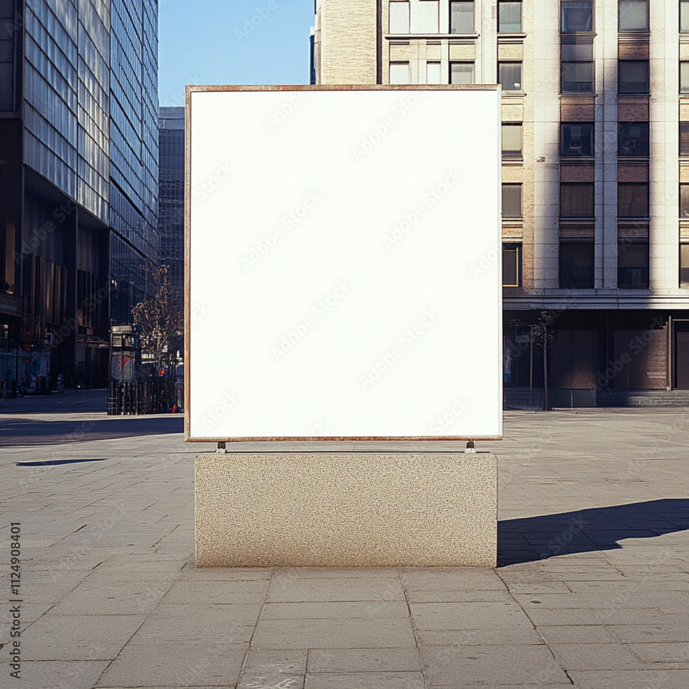 Blank billboard on a city street for advertising Blank billboard on a city street for advertising