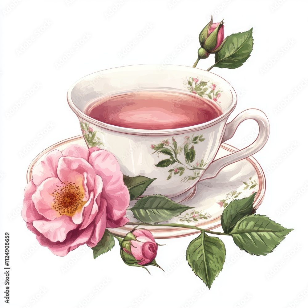 Teacup, roses, saucer, tea, floral. Teacup, roses, saucer, tea, floral.