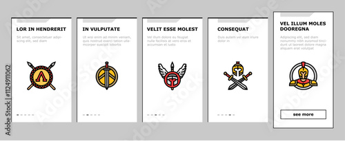 spartan warrior helmet roman onboarding mobile vector soldier sparta, battle armor, gladiator head, greek ancient, knight spartan warrior helmet roman illustrations
