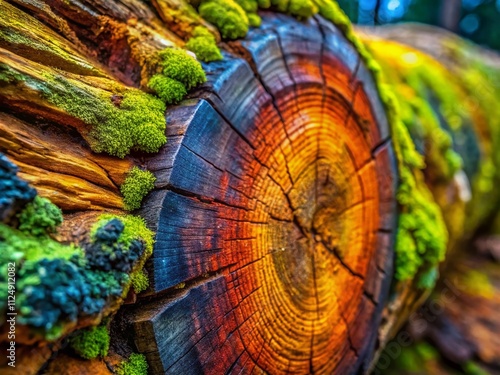 Captivating Macro Photography of Rough Log Texture Revealing Nature's Intricate Patterns and Details for Nature Lovers and Outdoor Enthusiasts photo