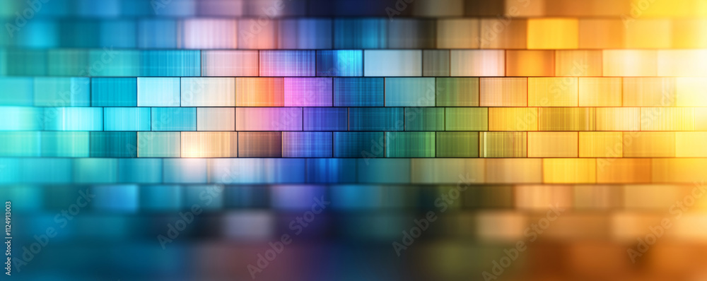 Vibrant and modern abstract background with colorful mosaic tiles glowing softly Vibrant and modern abstract background with colorful mosaic tiles glowing softly