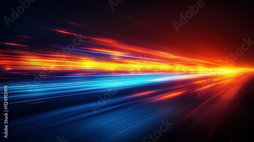 Abstract Speed Light Trails Converging In Vivid Colors