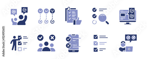 simple survey questionnaire checklist icon set business feedback multiple option solution task evaluation signs vector illustration for web and app