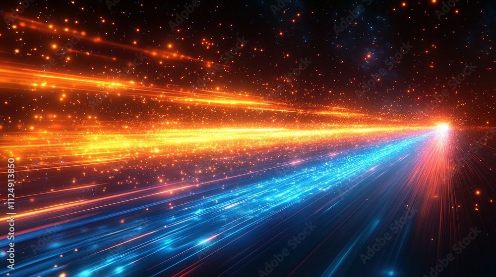 Obraz premium Abstract Cosmic Light Trails Converging In Space
