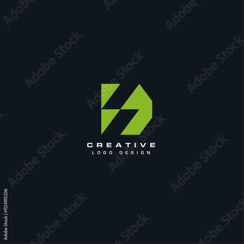 Letter D logo icon flat vector design