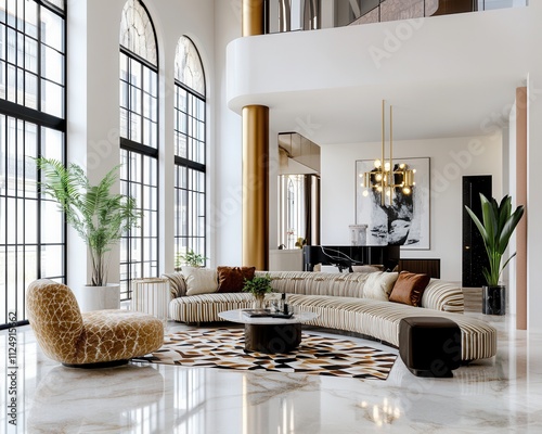 Stylish Art Deco Loft with Bold Metallic Finishes