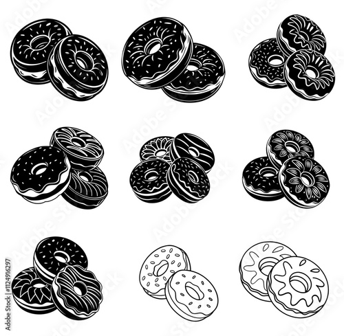 Donuts silhouette vector illustration