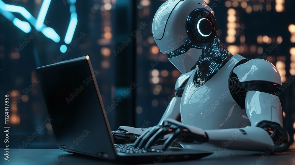 Man Using Laptop for Searching Technology Solutions Man Using Laptop for Searching Technology Solutions