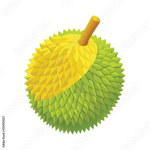 a digital illustration of a durian fruit