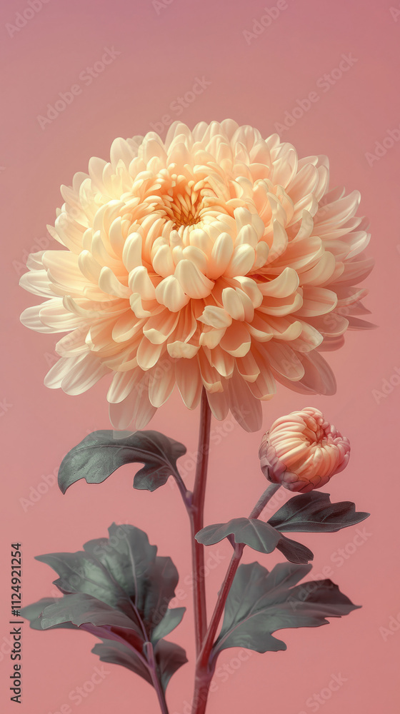 Yellow chrysanthemum on a pink background. Yellow chrysanthemum on a pink background.