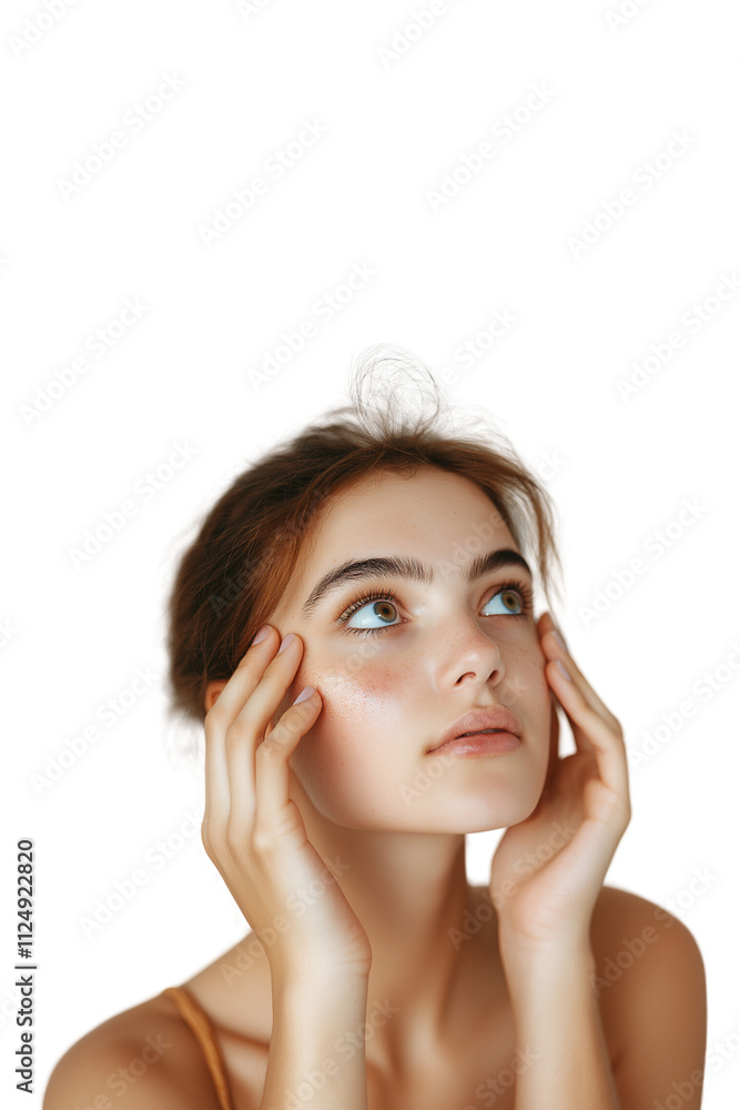 Young woman suffering from headache, isolated on white background. Young woman suffering from headache, isolated on white background.