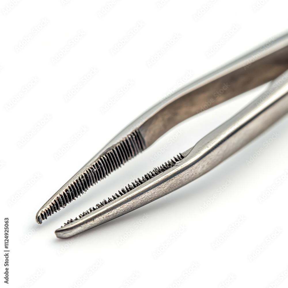 Metal tweezers isolated on white background. Metal tweezers isolated on white background.