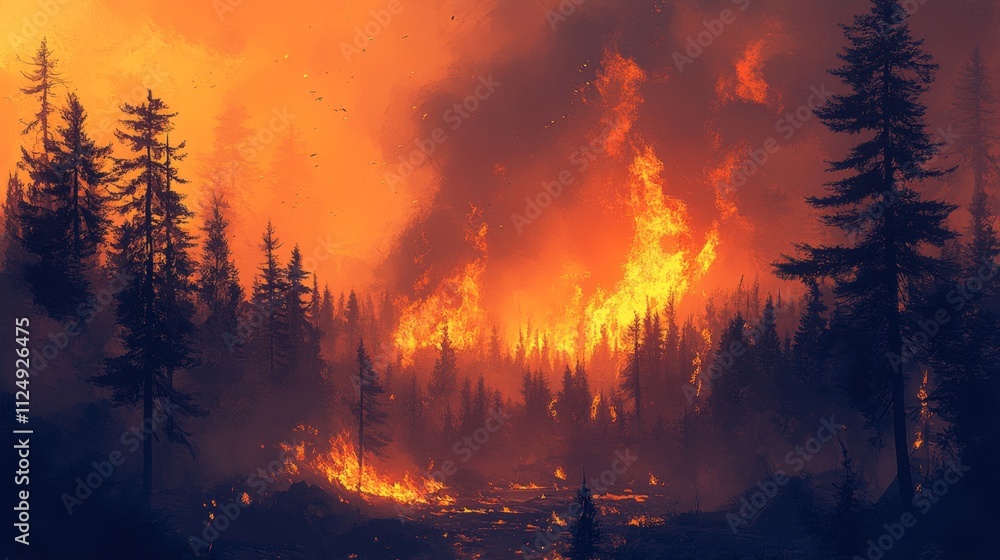 Forest blaze action wildfire event north american wilderness fire content dramatic environment aerial viewpoint ecological crisis Forest blaze action wildfire event north american wilderness fire content dramatic environment aerial viewpoint ecological crisis