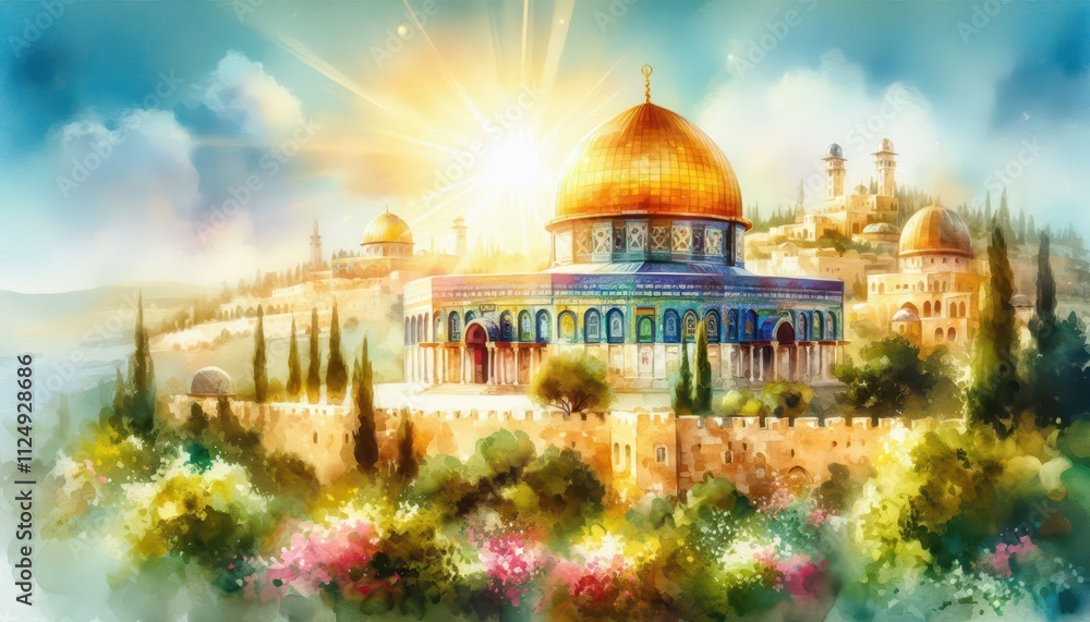 Fototapeta premium Old sity Jerusalem Israel content created with generative AI software