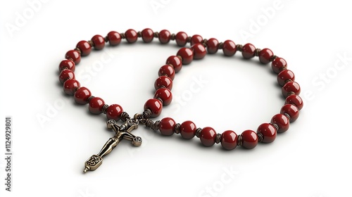 Rosary Isolated Over White Background in 16K Resolution