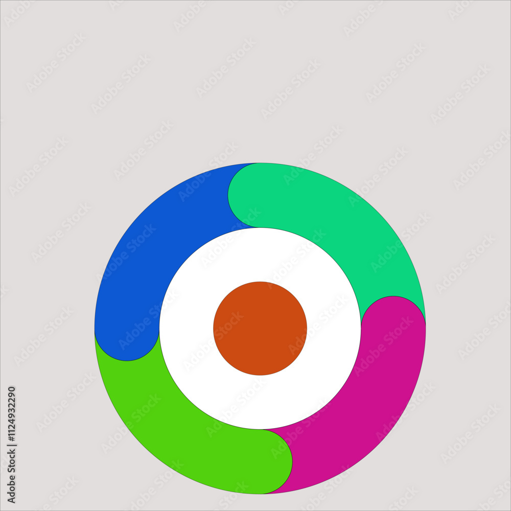 Circle Displaying Two Color Contrast. Circle Displaying Two Color Contrast.