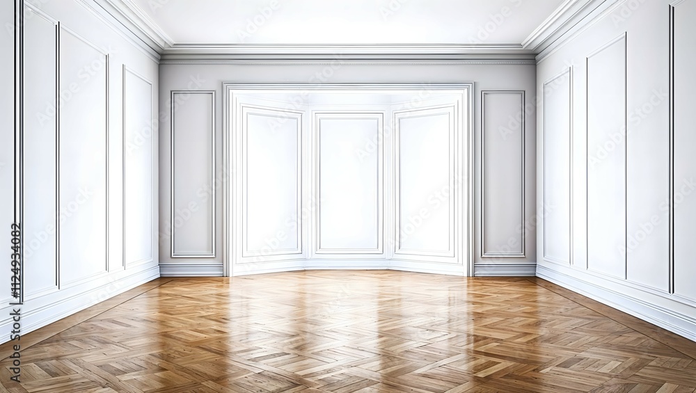 Fototapeta premium Empty luxury room with white wall