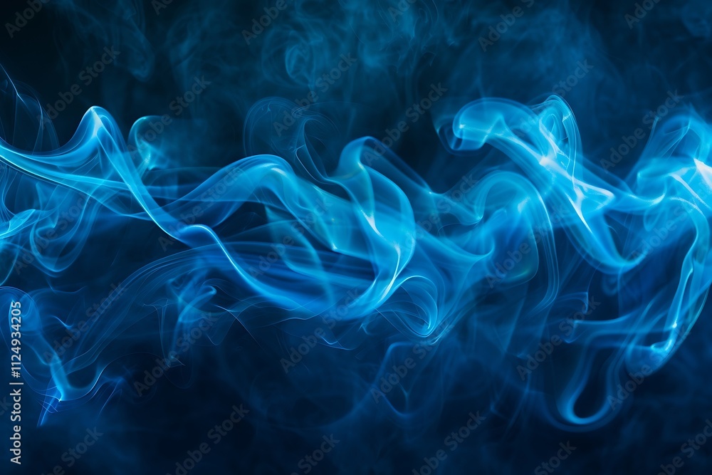 Obraz premium Blue smoke on black background. Abstract background. Texture. Design element.