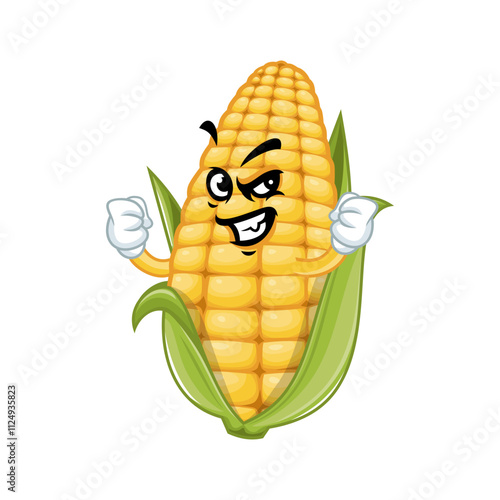 Super Corn Cartoon Mascot.
