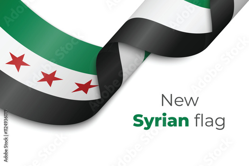 3D Ribbon of the Syrian Flag with Patriotic Design